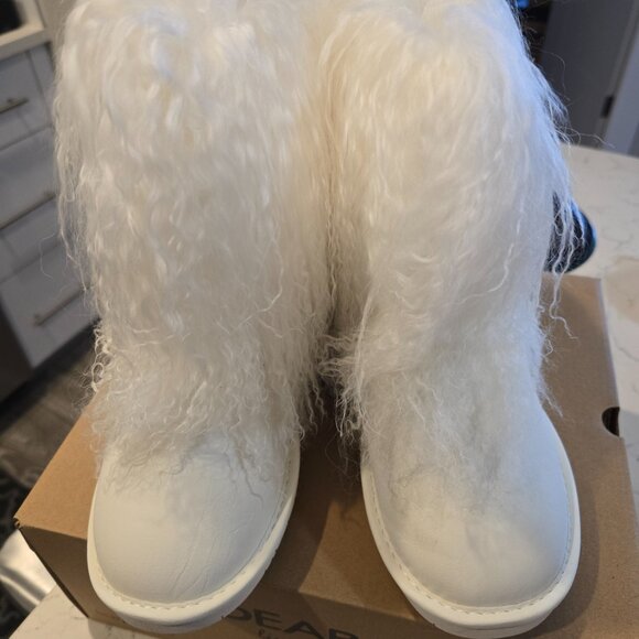 NEW BEARPAW Boo Real White Lamb Fur Lined Boots Womens Size 6 uk 4.5 eu 37 NIB - Picture 4 of 15